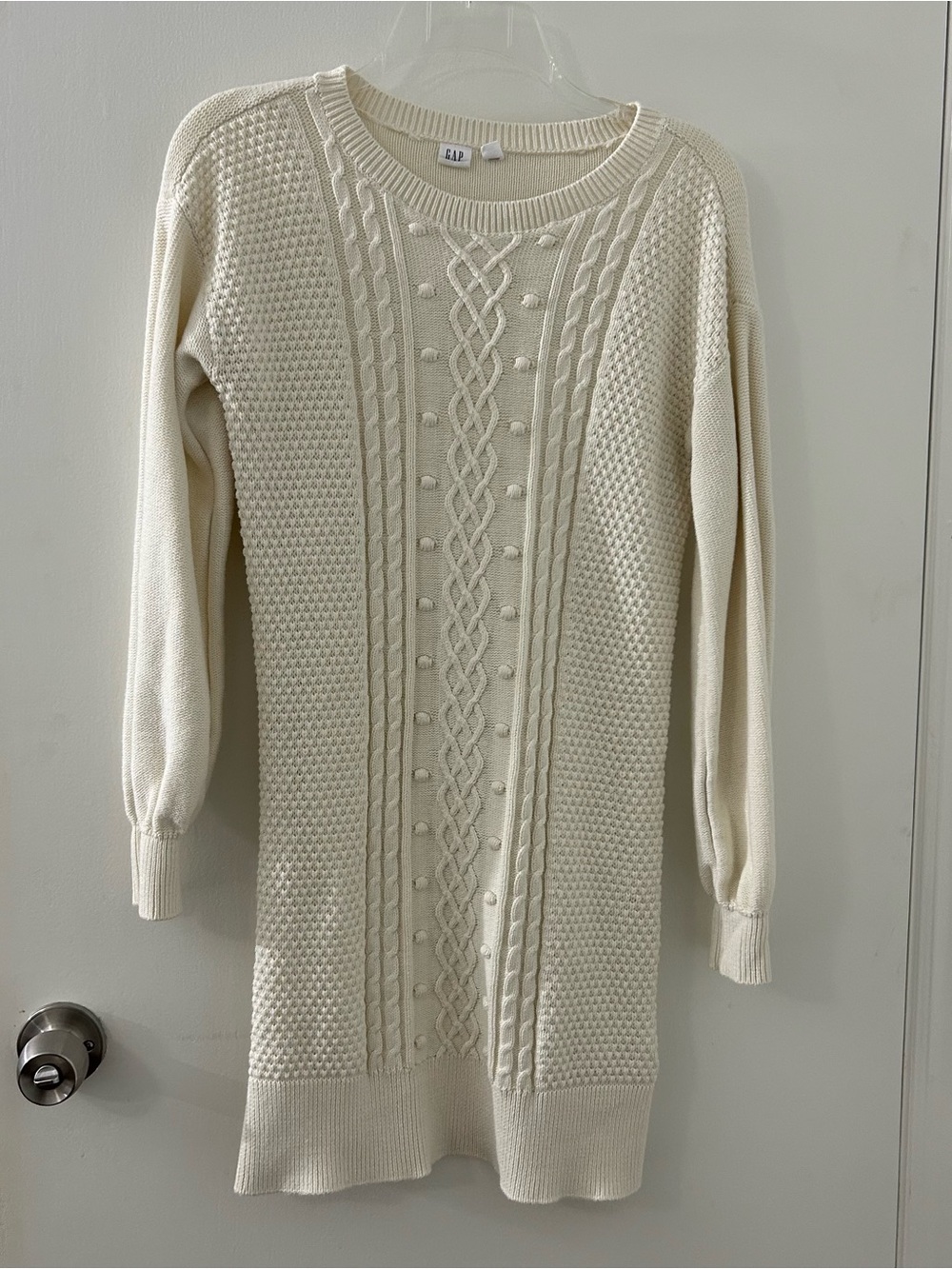 GAP Cream Cable Knit Sweater Dress